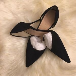 NIB J Crew Elsie D'Orsay suede pump black size 6